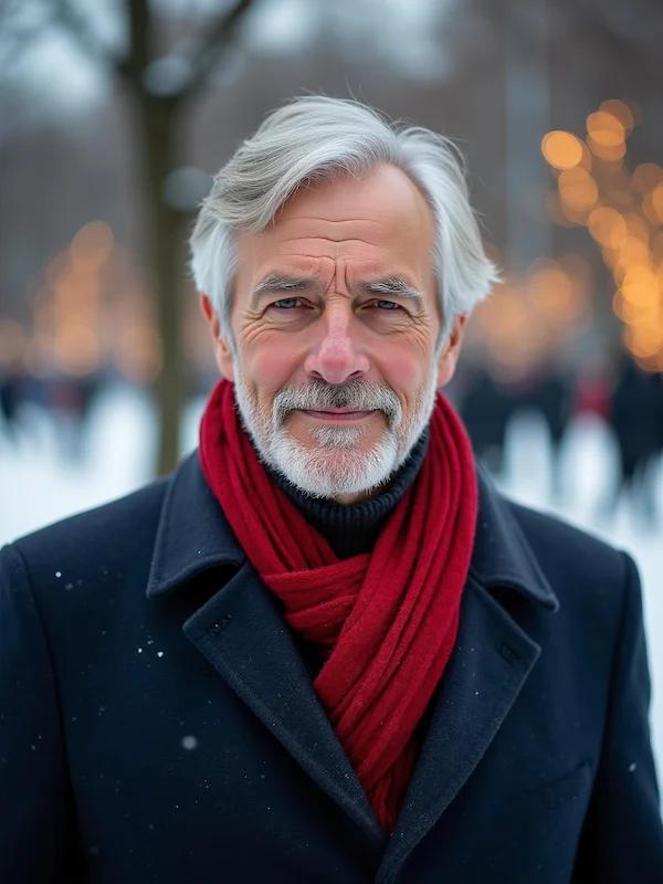 Holiday-themed headshot with polished composition