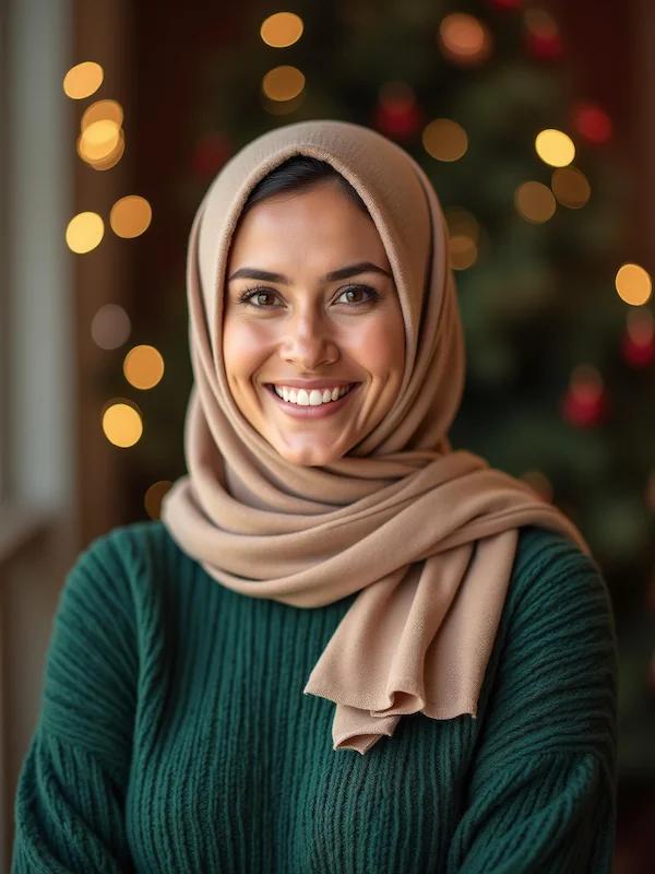 Professional winter portrait with seasonal tone