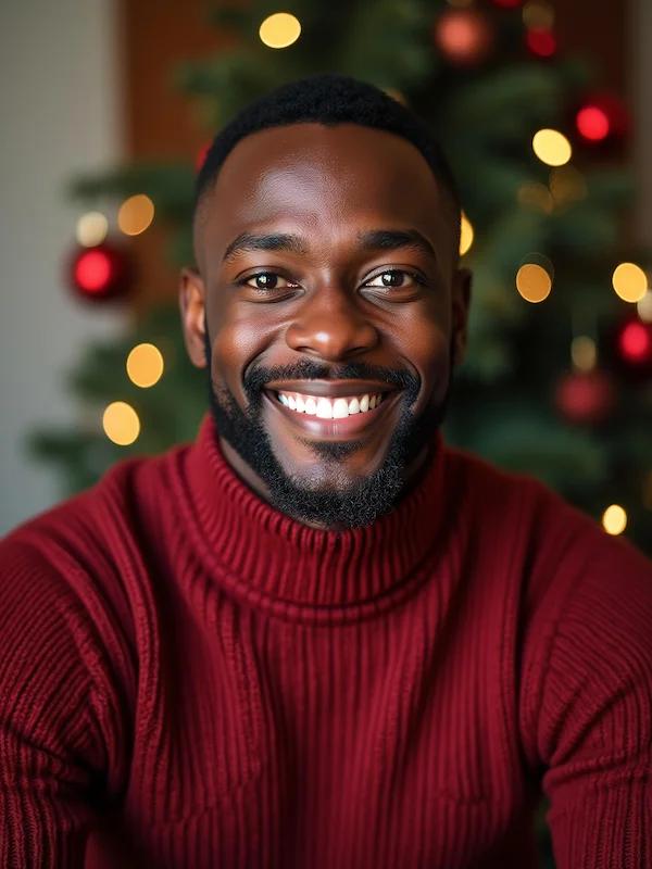 Clean Christmas profile photo with simple festive cues