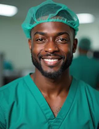 Clean, modern doctor headshot for healthcare profiles