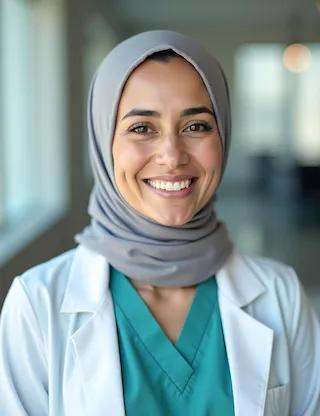 Doctor portrait with clear, uncluttered background