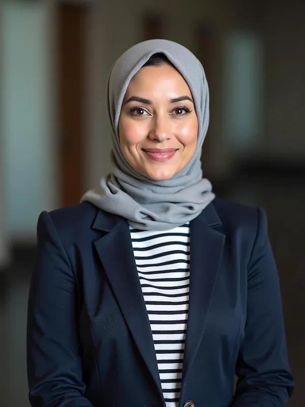 Simple, confident lawyer headshot suitable for websites