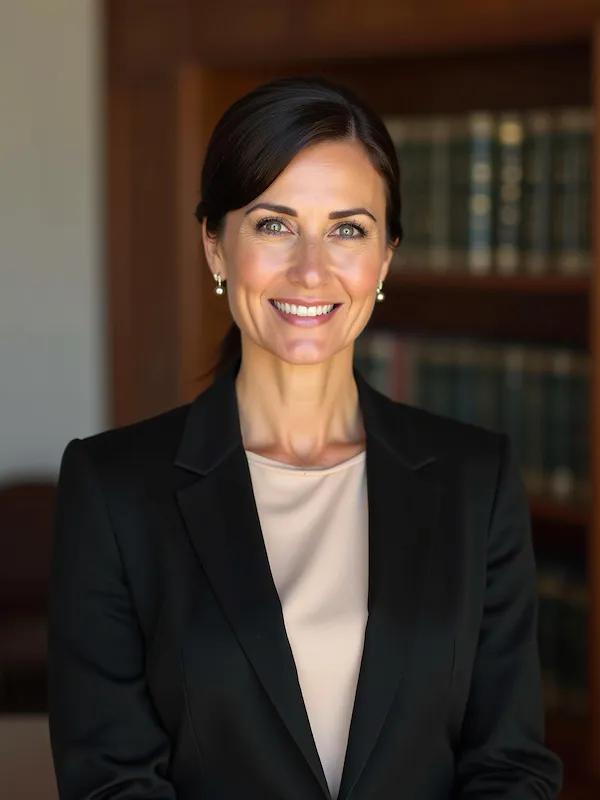 Attorney portrait with simple studio-style backdrop