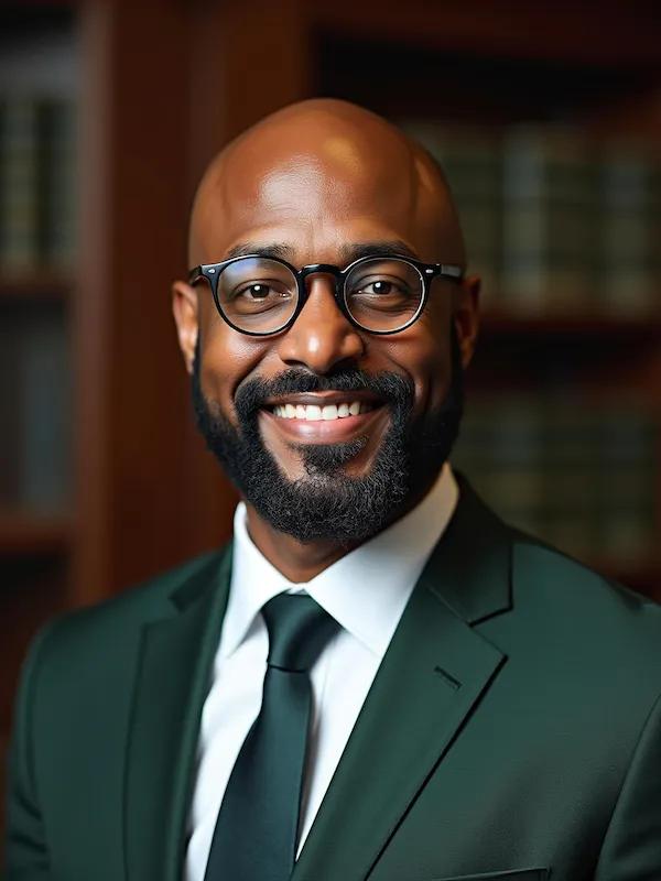 Formal legal portrait with straightforward composition