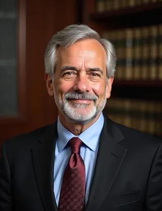 Traditional attorney headshot with clean formal styling