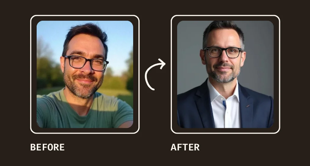 Headshot before and after