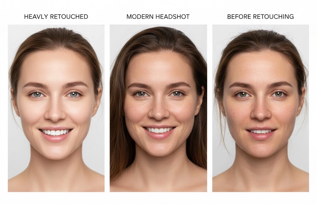 Professional headshot retouching example