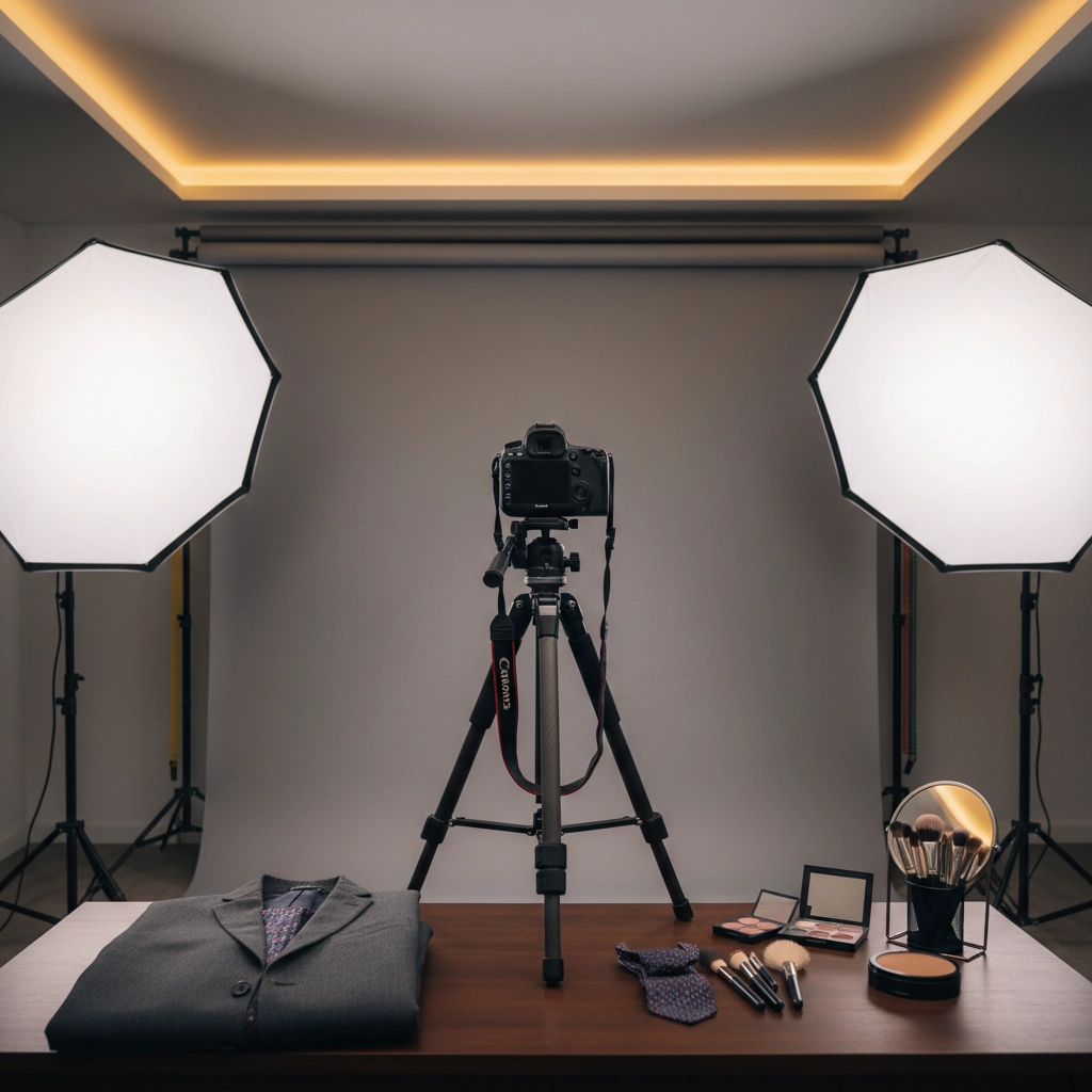Professional headshot studio setup