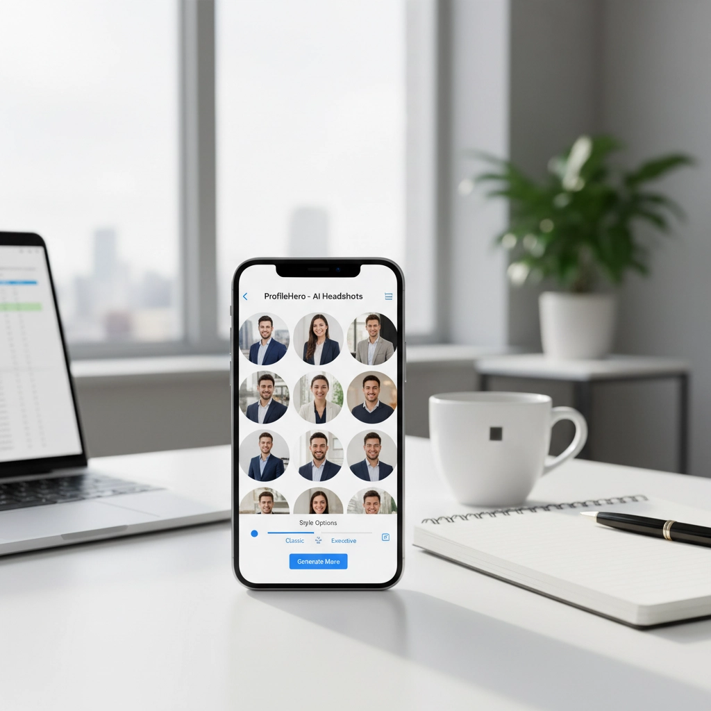 ProfileHero headshot selection interface