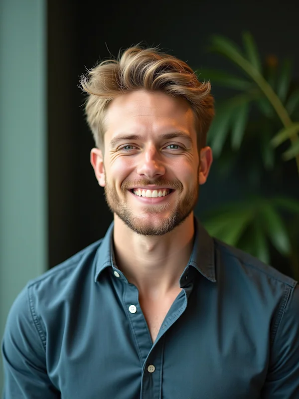 AI dating headshot example